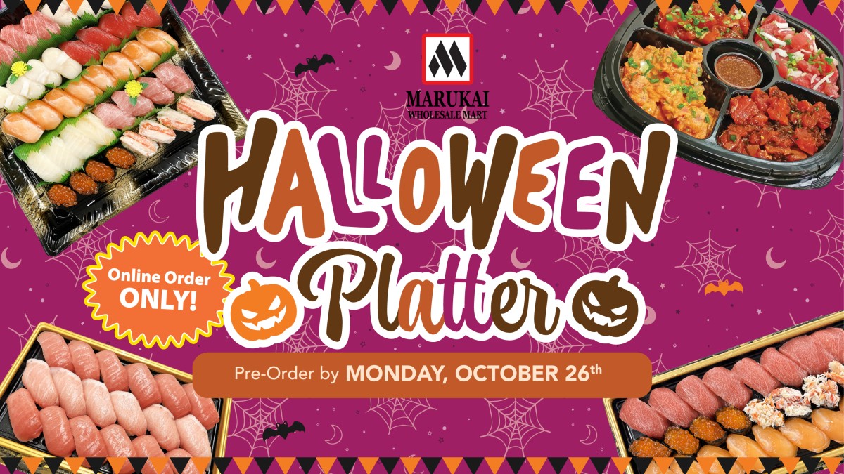 Marukai Wholesale Mart Halloween platters. Online orders only. Pre-order by Monday, October 26.