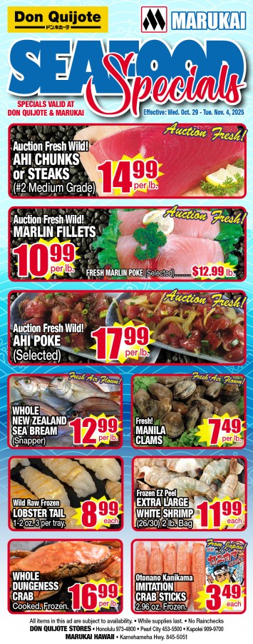 Seafood Flyer Wed, October 29, 2025 - Tue, November 04, 2025