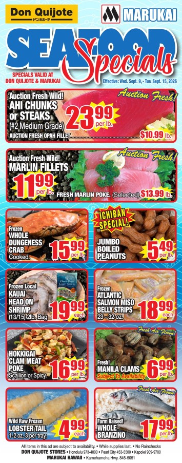 Seafood Flyer Wed, Sep 9, 2026 - Tue, Sep 15, 2026