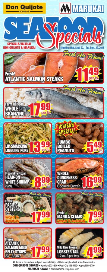 Seafood Flyer Wed, Sep 23, 2026 - Tue, Sep 29, 2026