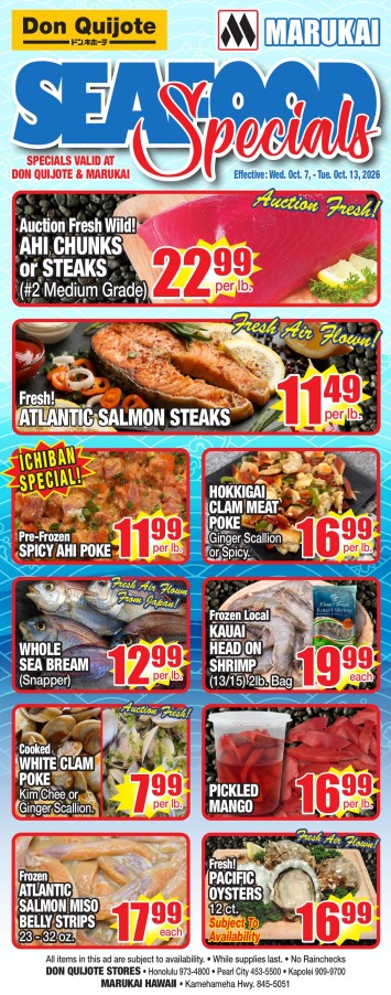 Seafood Flyer Wed, Oct 7, 2026 - Tue, Oct 13, 2026